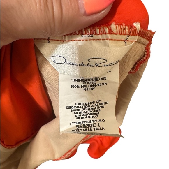 Oscar de la renta tangerine one piece with cover up - Picture 4 of 7